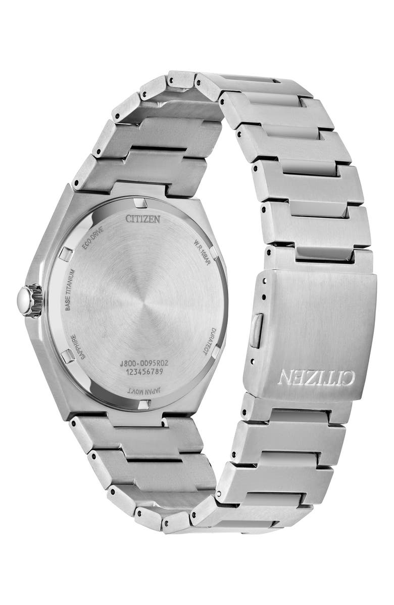 Citizen Zenshin Three-Hand Super Titanium<sup>™</sup> Bracelet Watch, 39mm, Alternate, color, Silver-Tone Green