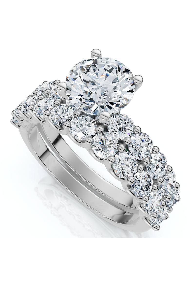2 1/2Ct Celeste Diamond Engagement Ring Set 10K Gold Lab Grown, Alternate, color, 10k White Gold