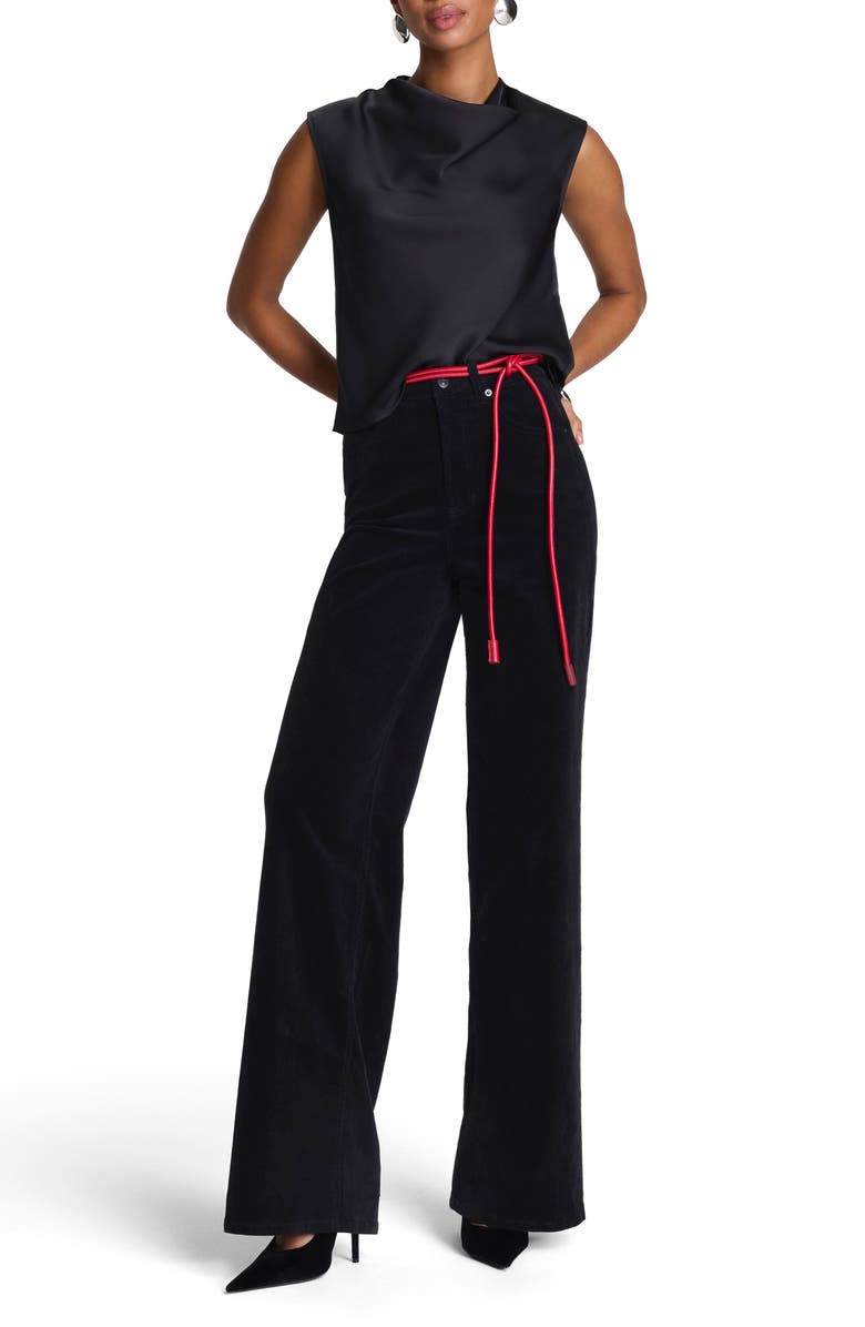 SPANX<sup>®</sup> Cowl Neck Satin Top, Alternate, color, Classic Black