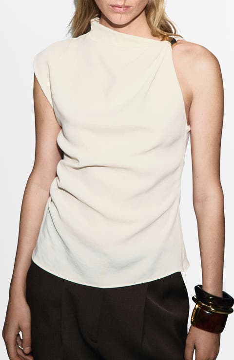 Ruched Asymmetric Top