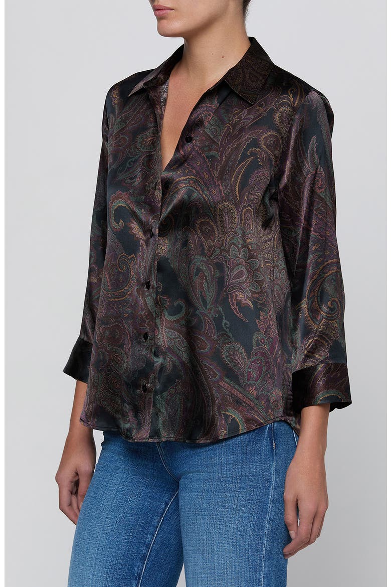 Dani Silk Button-Down Shirt, Alternate, color, MIDNIGHT MULTI LUX PAISLEY