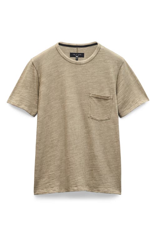 Rag & Bone Classic Flame Washed Slub Cotton T-shirt In Green