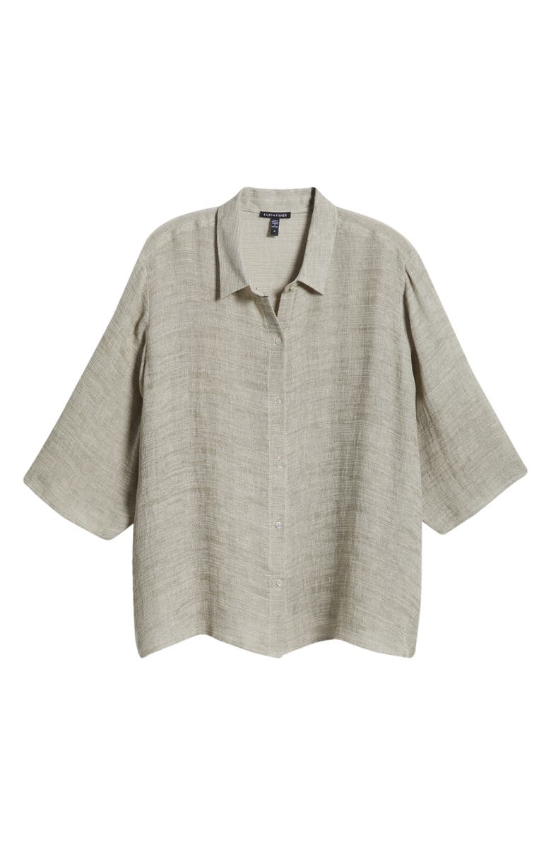 Eileen Fisher Classic Marled Linen Blend Shirt, Alternate, color,