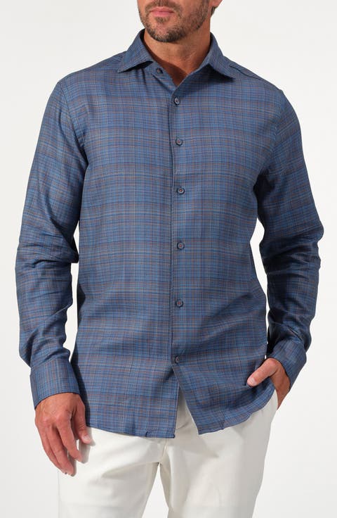 Textured Cotton Button-Up Shirt