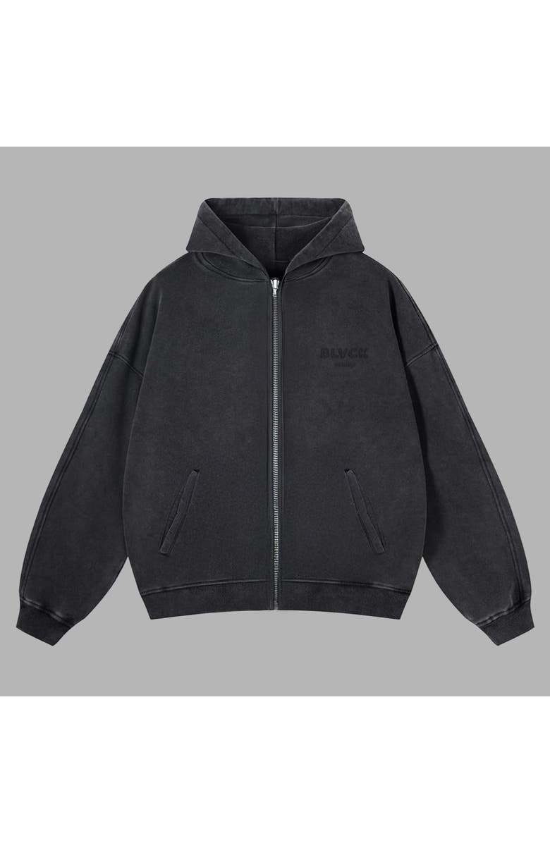 Blvck Acid Wash Zip Sweater, Main, color, 
