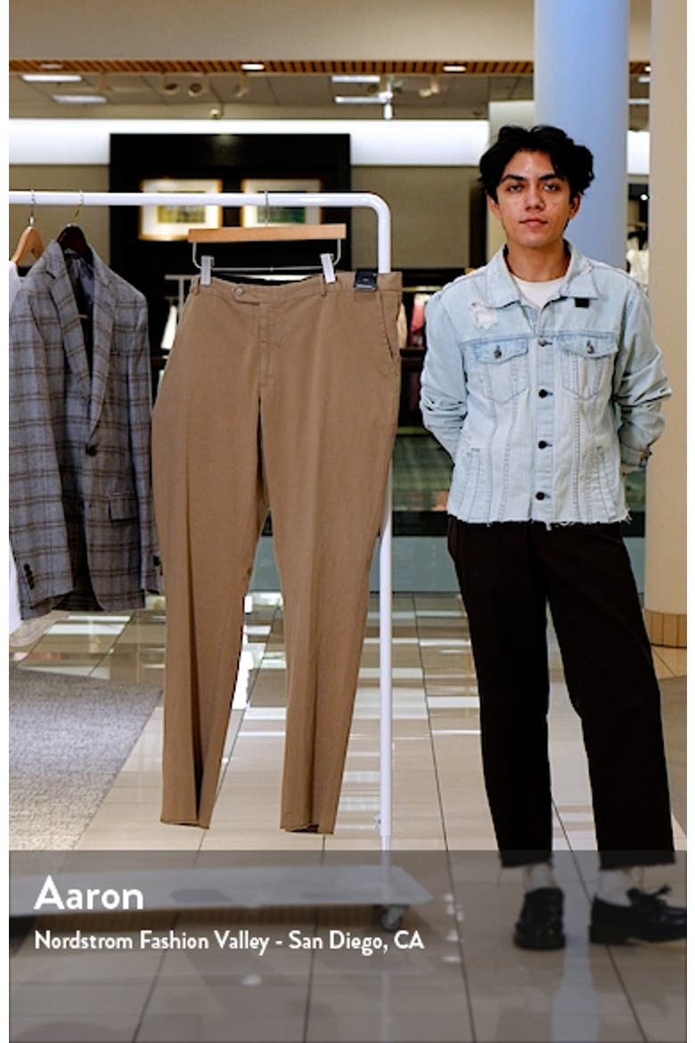 Trim Straight Leg Stretch Flat Front Chino Trousers video