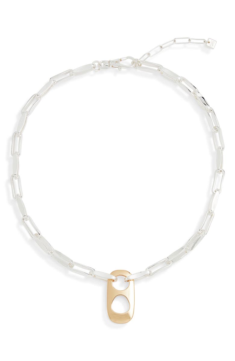 Open Edit Pop Top Pendant Necklace, Main, color, Silver- Gold