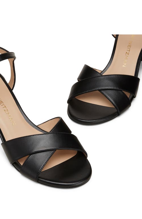 Stuart Weitzman Dayna Leather Crisscross Sandals In Black