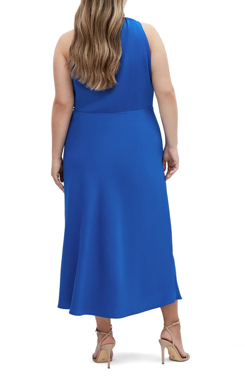 City Chic Limelight Halter Neck Midi Dress, Alternate, color, Cerulean