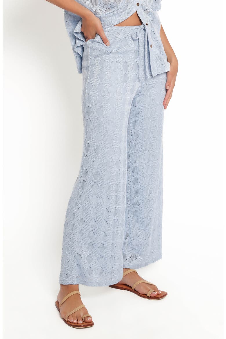 Cora Pointelle Stitch Drawstring Pants, Alternate, color, BLUE