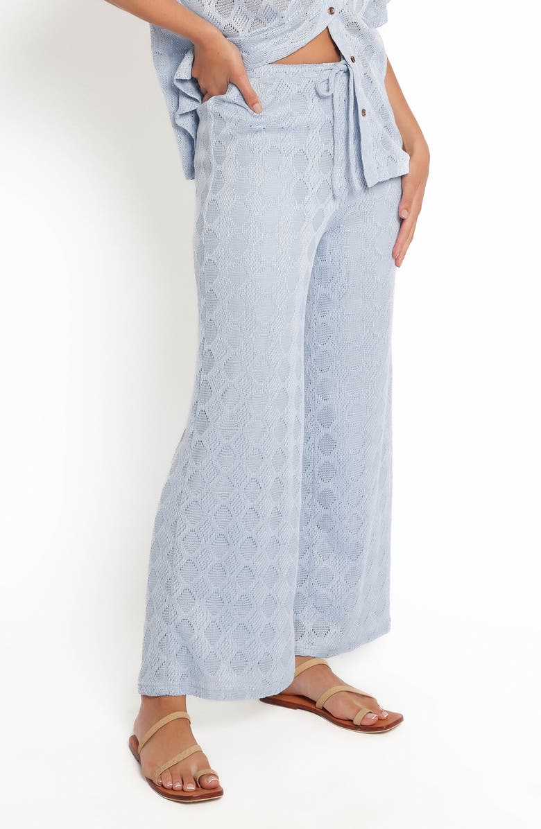 Petal & Pup Cora Pointelle Stitch Drawstring Pants, Alternate, color, Blue