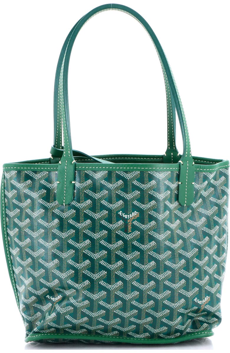 Pre-Owned Goyard Anjou Reversible Tote Coated Canvas Mini, Main, color, Green