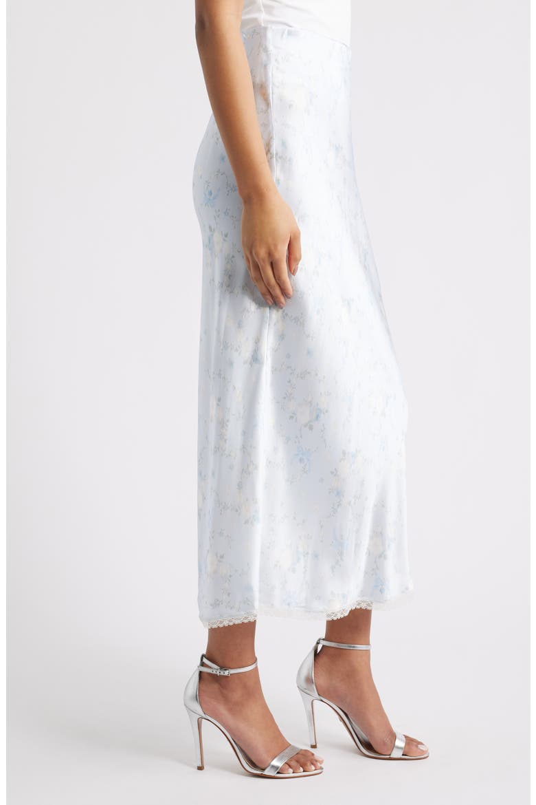 Kalo Lace Trim Satin Skirt, Alternate, color, SNOWDROP BLUE