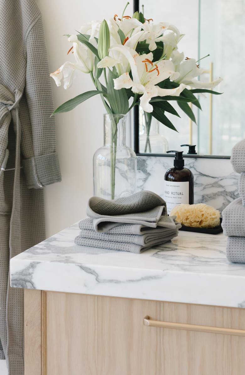 Cozy Earth 4-Pack Waffle Washcloths, Alternate, color, Charcoal