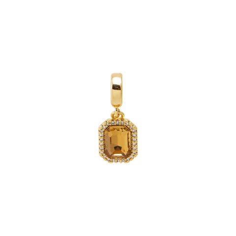 Rectangular CZ Halo Charm