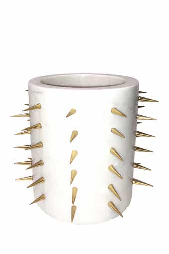 Pantalet Gold Spike Vase - White