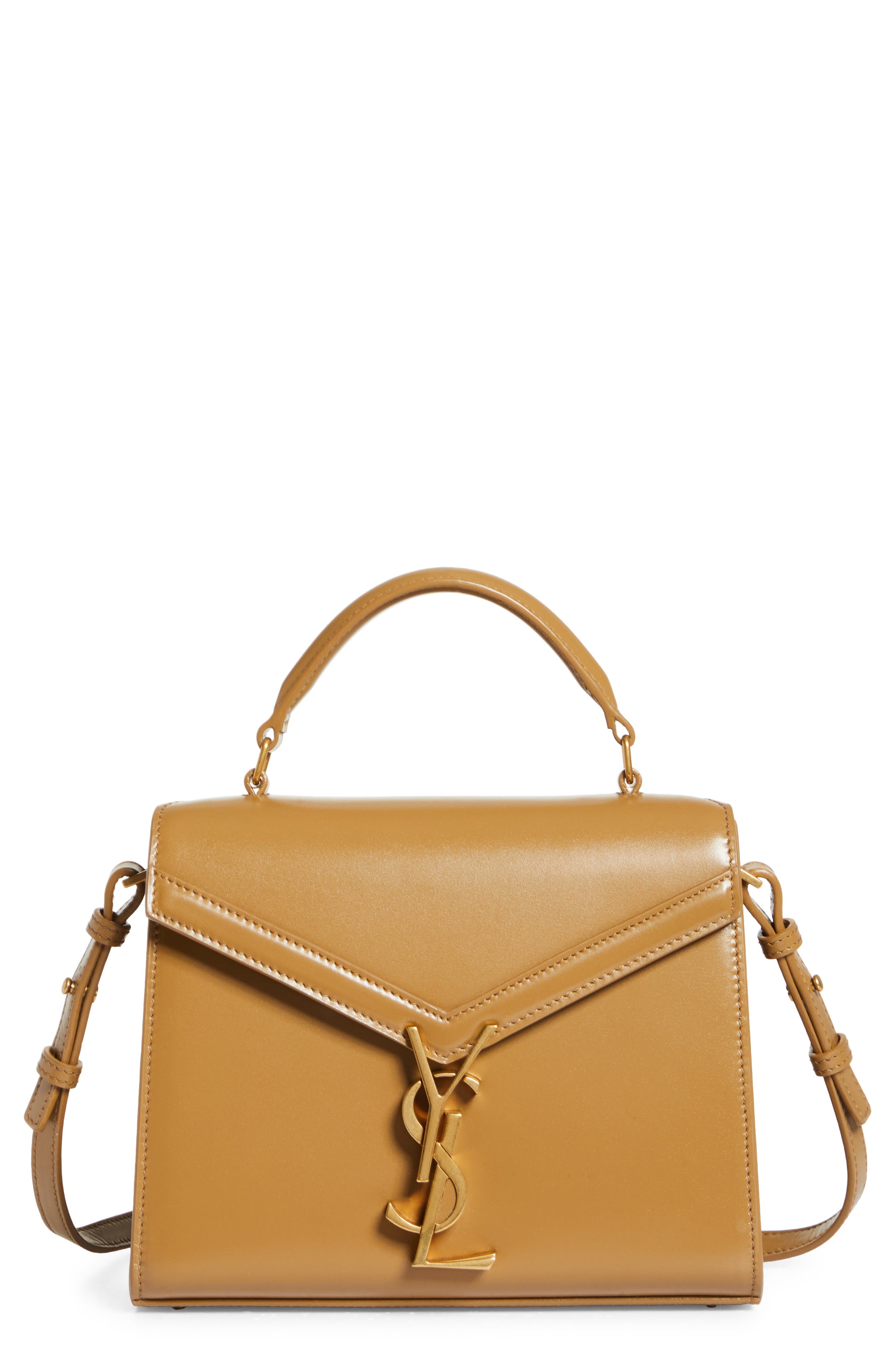Saint Laurent Mini Cassandra Leather Top Handle Bag, Main, color, 