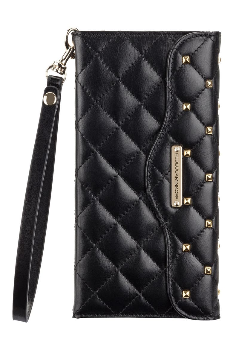 x Case-Mate iPhone 6 Plus Quilted Wristlet, Main, color, BLACK