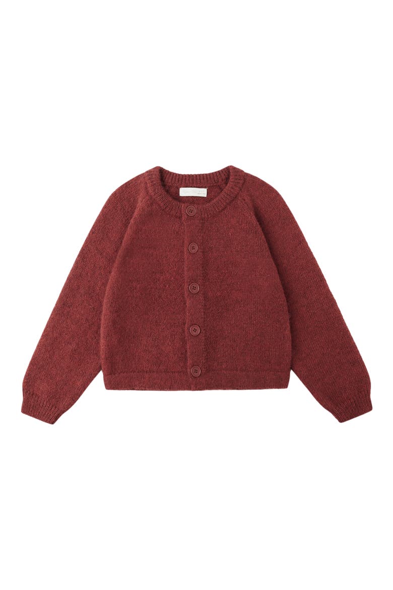 Kids' Fuzzy Cardigan, Main, color, RUBY