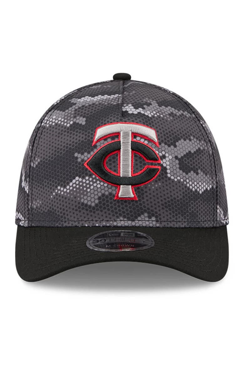 Men's New Era Black Minnesota Twins Camo 39THIRTY A-Frame Flex Hat, Alternate, color, Black