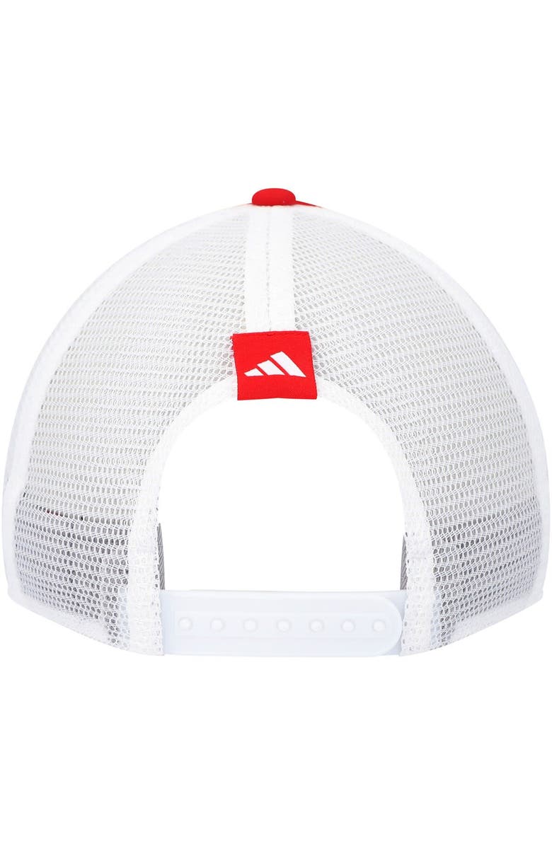 adidas Men's adidas Red NC State Wolfpack Phrase Foam Front Trucker Adjustable Hat, Alternate, color, Red