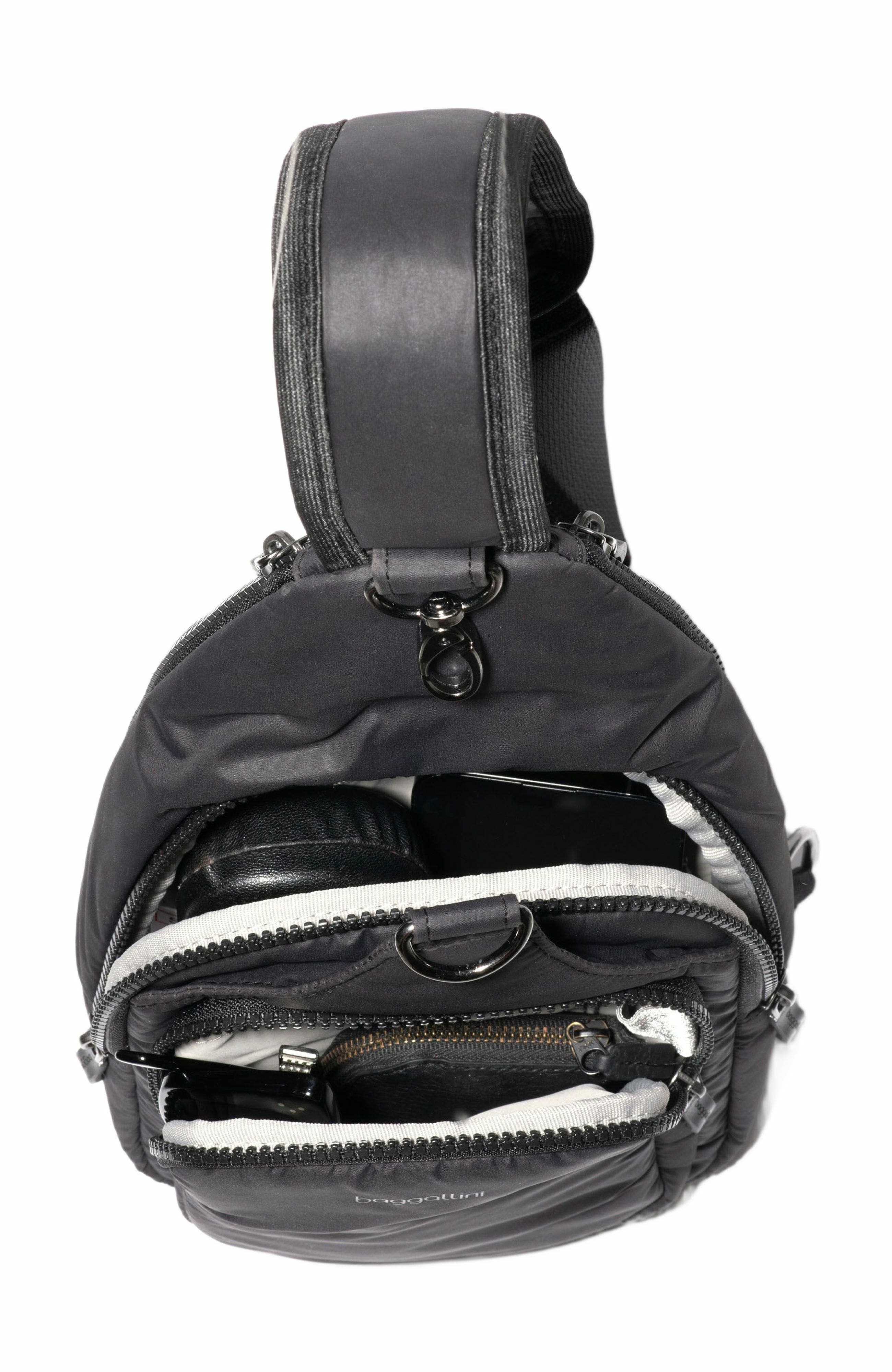 BAGGALLINI Central Park Sling Bag, Alternate, color, Black Puff