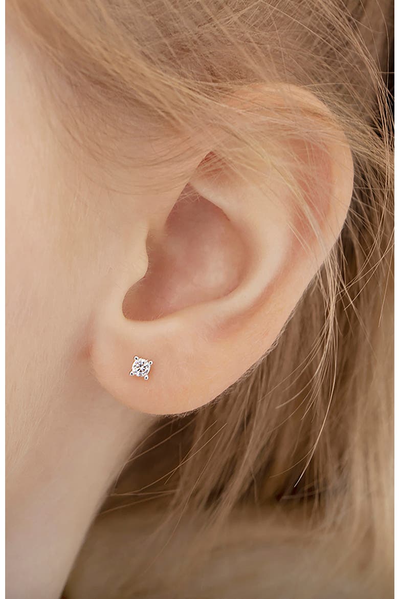 Classic Setting Solitaire Earrings, Alternate, color, Silver