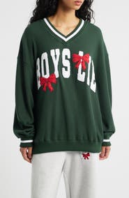 BOYS LIE Wrap Me in a Bow Hayley V-Neck Sweatshirt