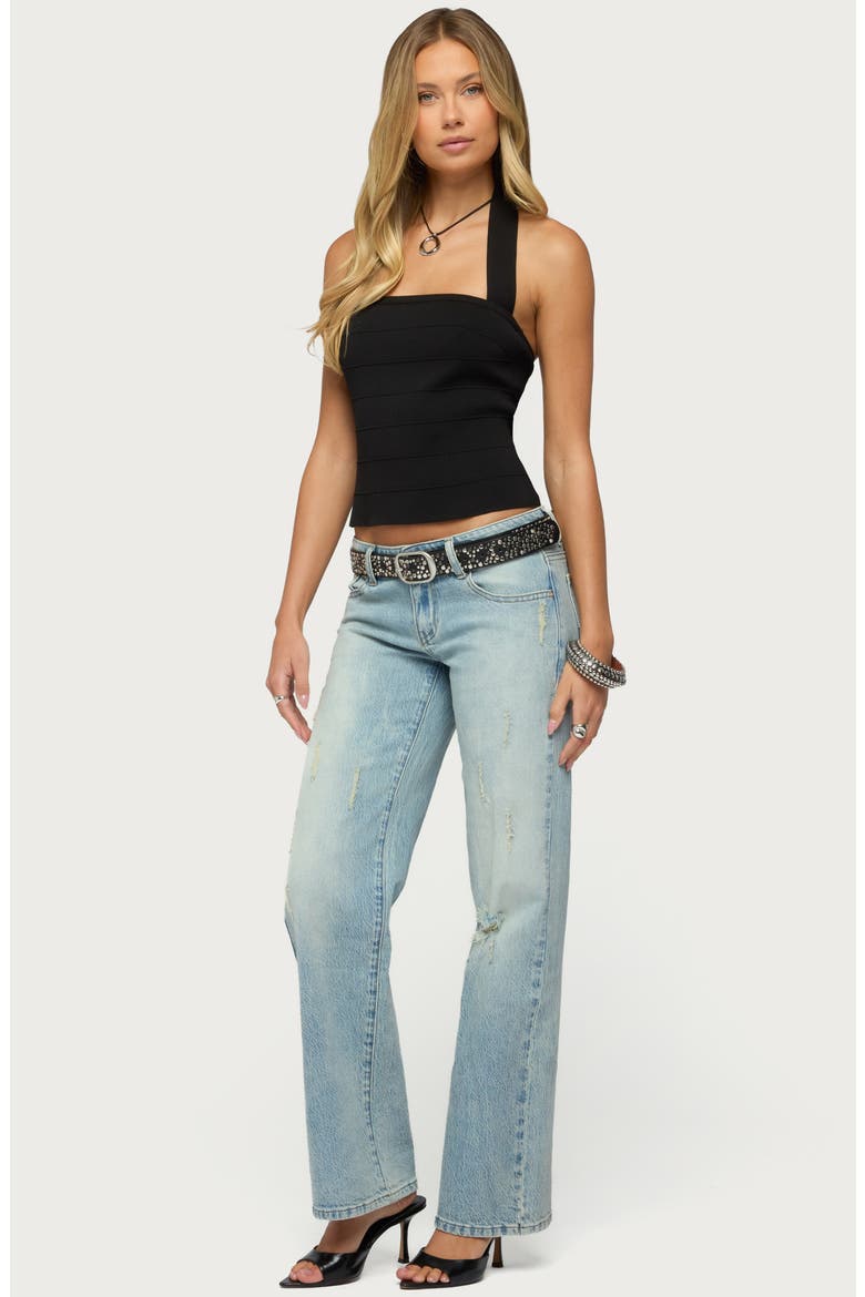 Lainie Distressed Low Rise Bootcut Jeans, Alternate, color, MEDIUM-DISTRESSED-WASH-BLUE