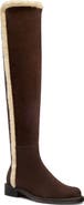 Stuart Weitzman 5050 Cozy Gisele Over the Knee Boot with Genuine Shearling Trim