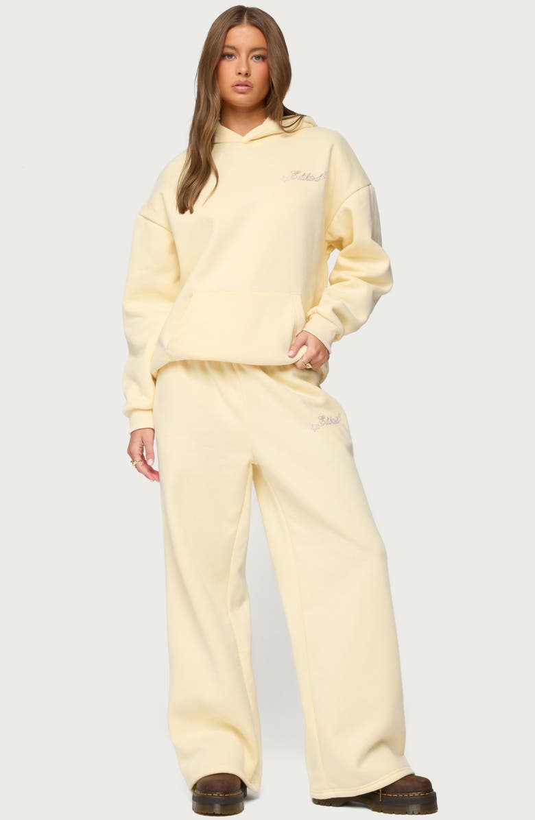 EDIKTED Club Wide Leg Sweatpants, Alternate, color,