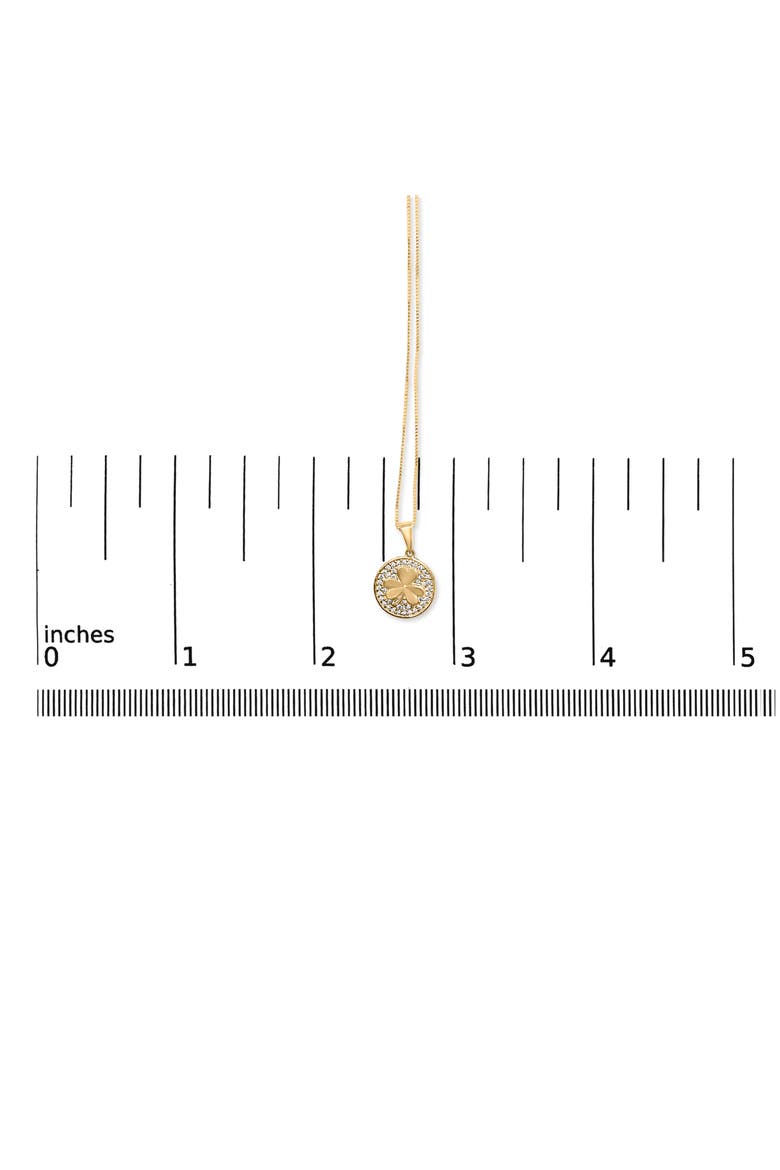 10K Yellow Gold 3 Leaf Clover 1/6 Cttw Diamond Pendant Necklace, Alternate, color, Yellow Gold