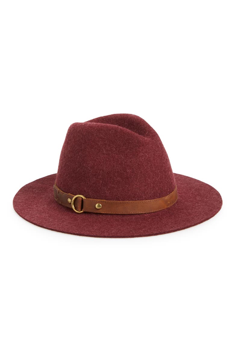 Harness Wool Felt Panama Hat, Main, color, BURGUNDY