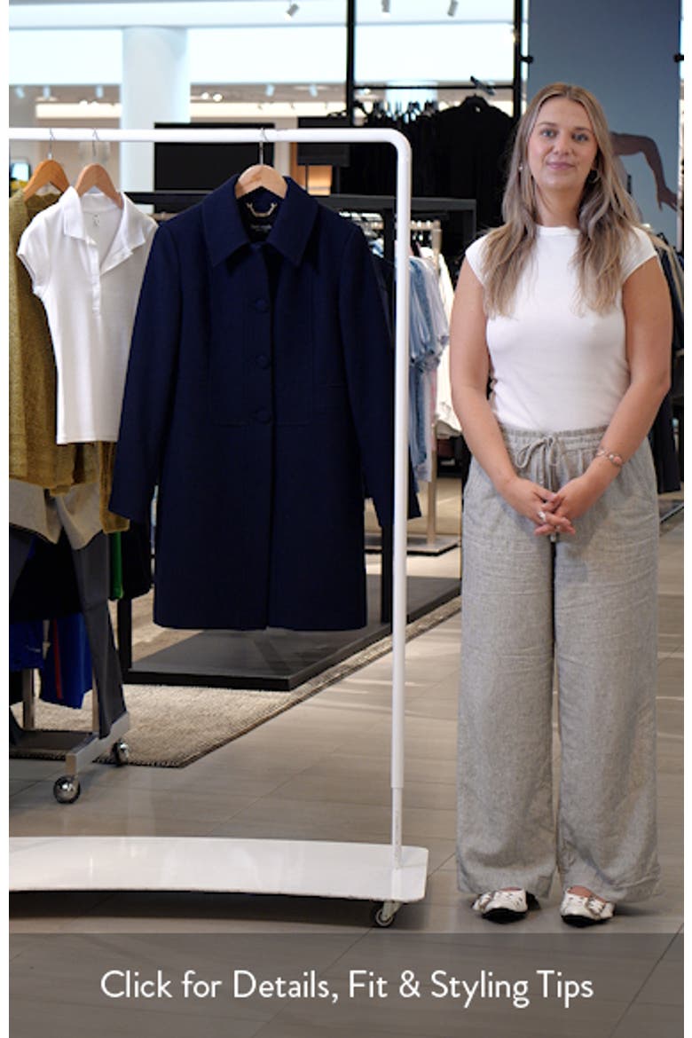 Bib Detail Wool Blend Coat video