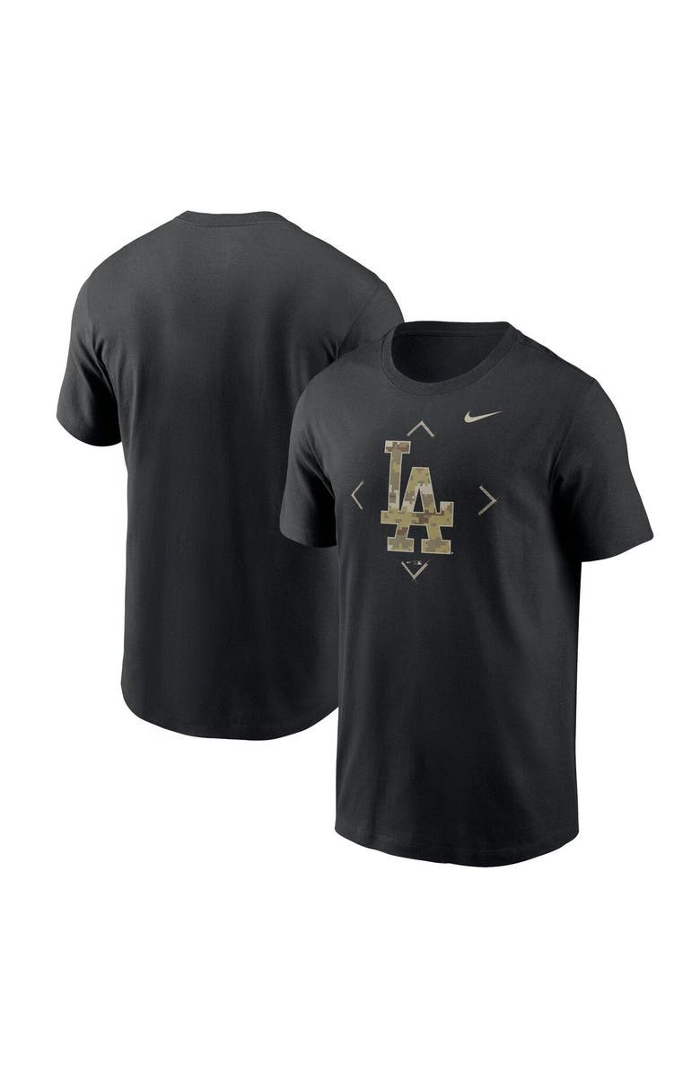 Nike Men's Nike Black Los Angeles Dodgers Camo Logo T-Shirt, Main, color, 
