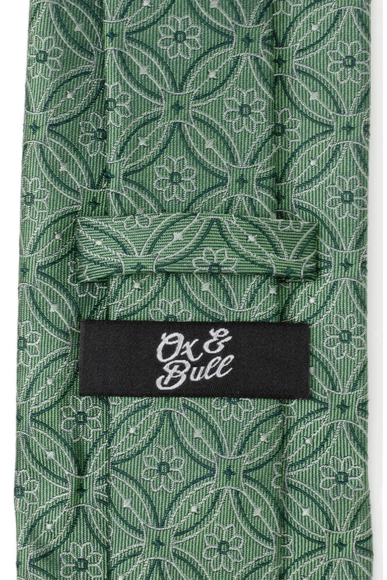 Watercress Green Tiled Silk Tie, Alternate, color, GREEN