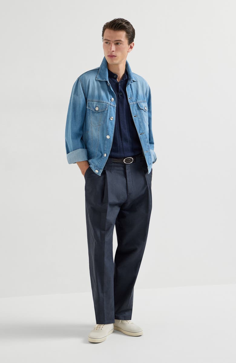 Brunello Cucinelli Denim four-pocket jacket, Alternate, color, Light Blue Denim