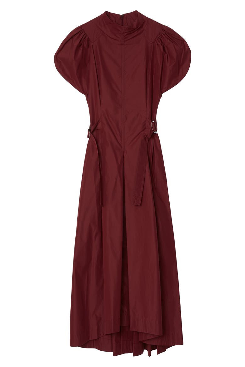 Tulip Puff Sleeve Cotton Midi Dress, Alternate, color, BRICK