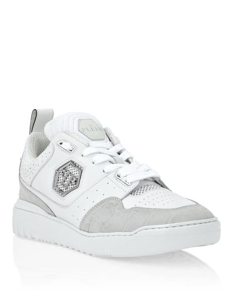 Croco Printed Leather Lo-Top Sneakers Men