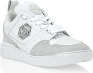 PHILIPP PLEIN Croco Printed Leather Lo-Top Sneakers Men