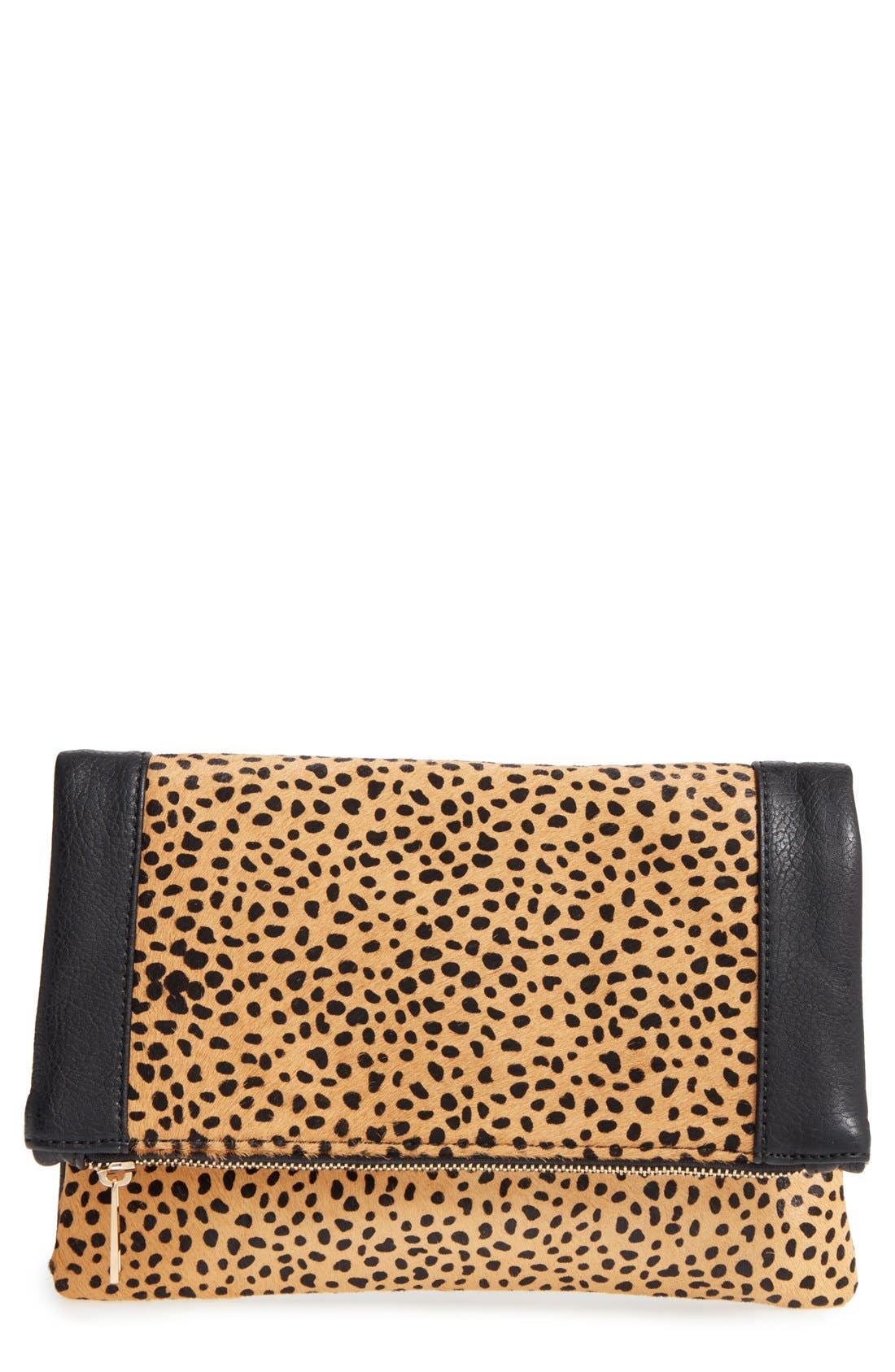 Sole Society Jemma Genuine Calf Hair Clutch, Main, color, 