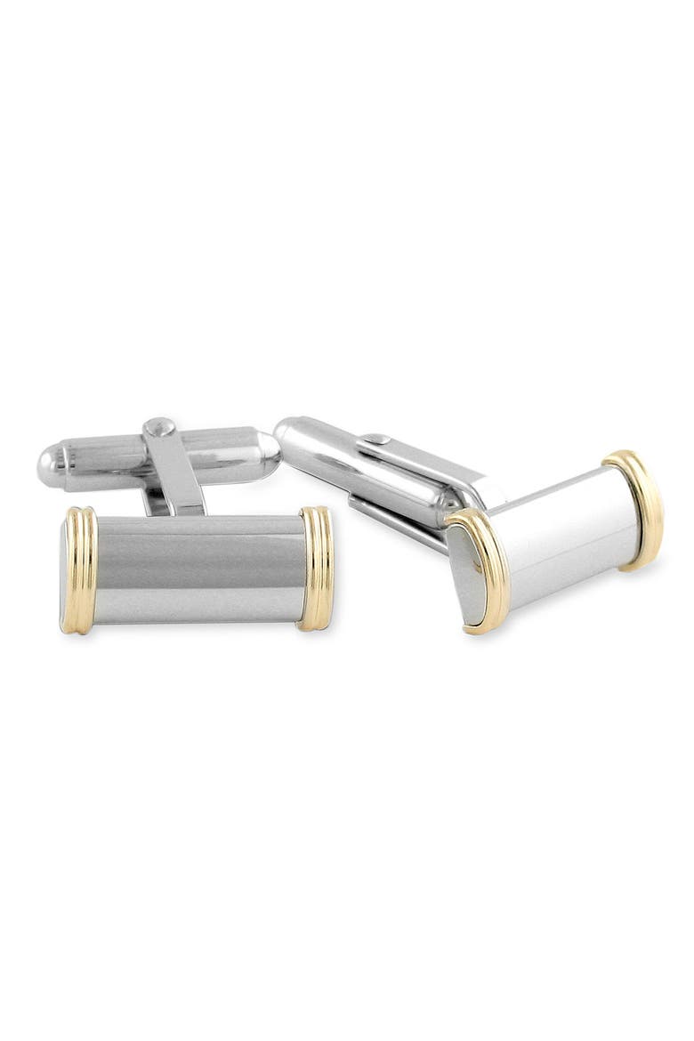 Gold & Sterling Silver Cuff Links, Main, color, SILVER
