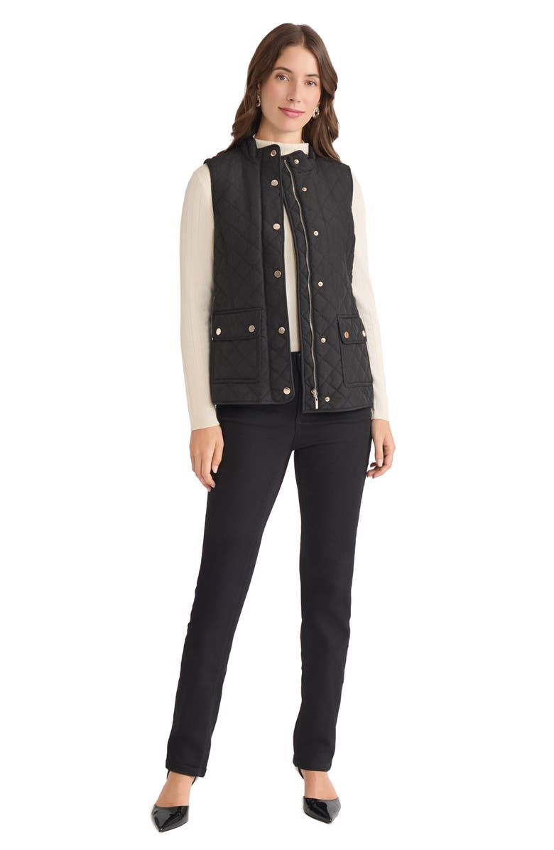 Jones New York Quilted Vest, Alternate, color, Jones Black