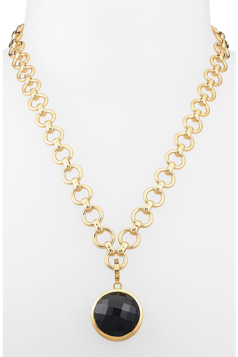 Knockout Collar Necklace, Alternate, color, BLACK ONYX/ GOLD