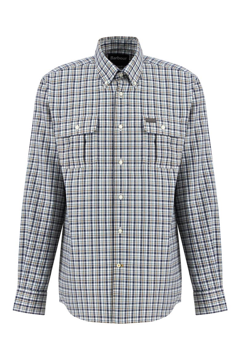 Panwell Thermo Weave Plaid Button Down Shirt, Alternate, color, NAVY