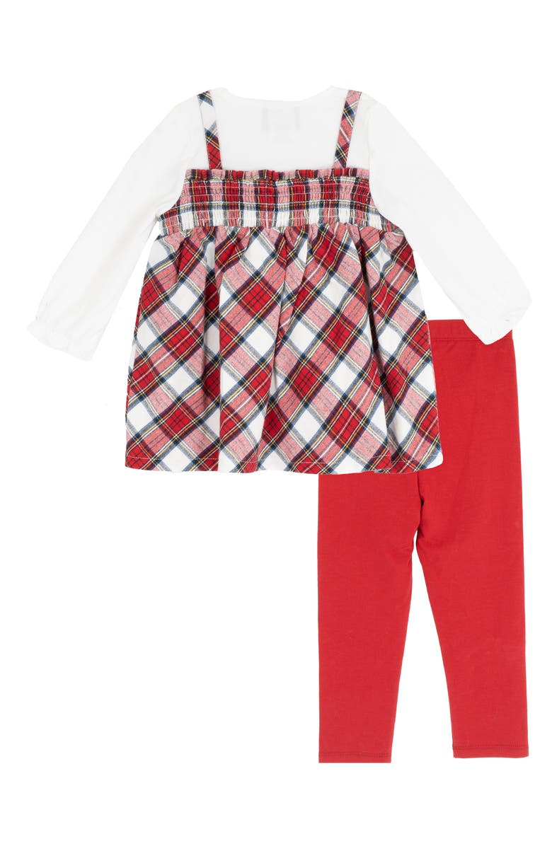 Rare Editions Kids' Layered Dress & Leggings Set, Alternate, color, Burgundy