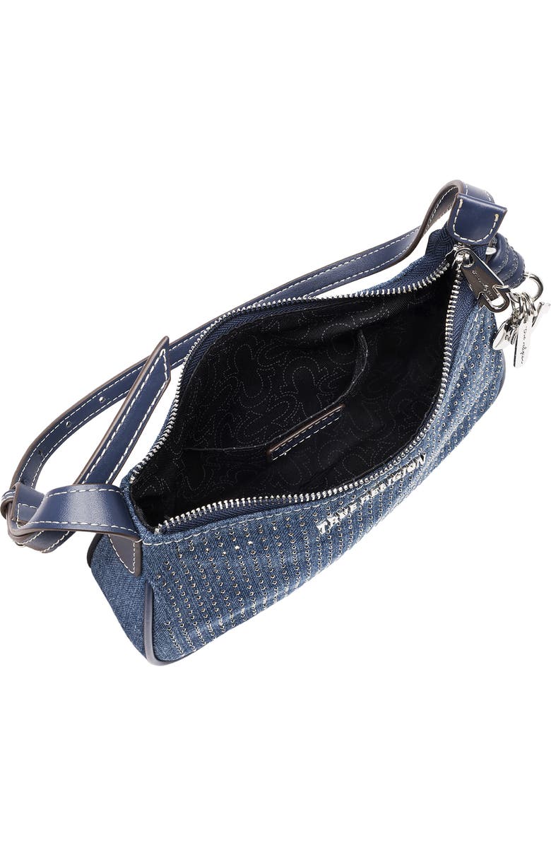 True Religion Embellished Denim Shoulder Bag, Alternate, color, Dark Denim