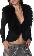AFRM Nymia Faux Fur Collar Cardigan