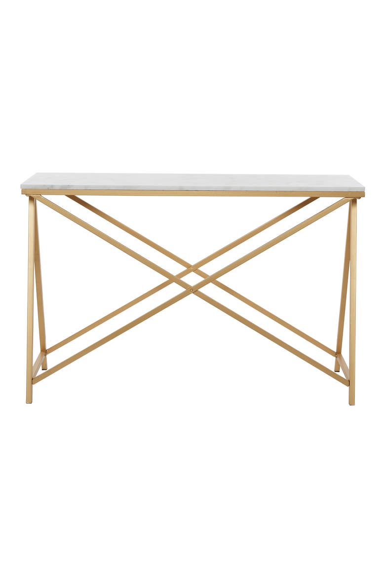 White Contemporary Console Table, Main, color, WHITE