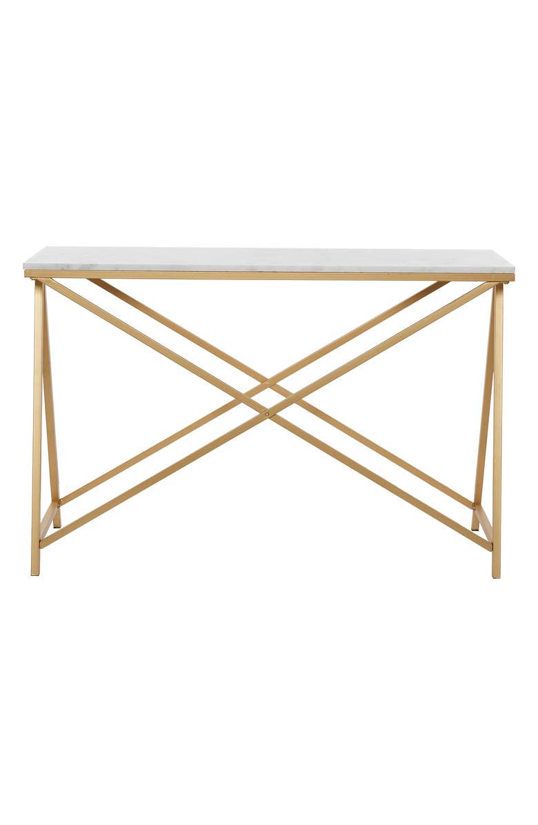 VIVIAN LUNE HOME White Contemporary Console Table, Main, color,
